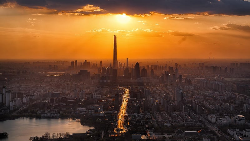 Futuristic cityscape